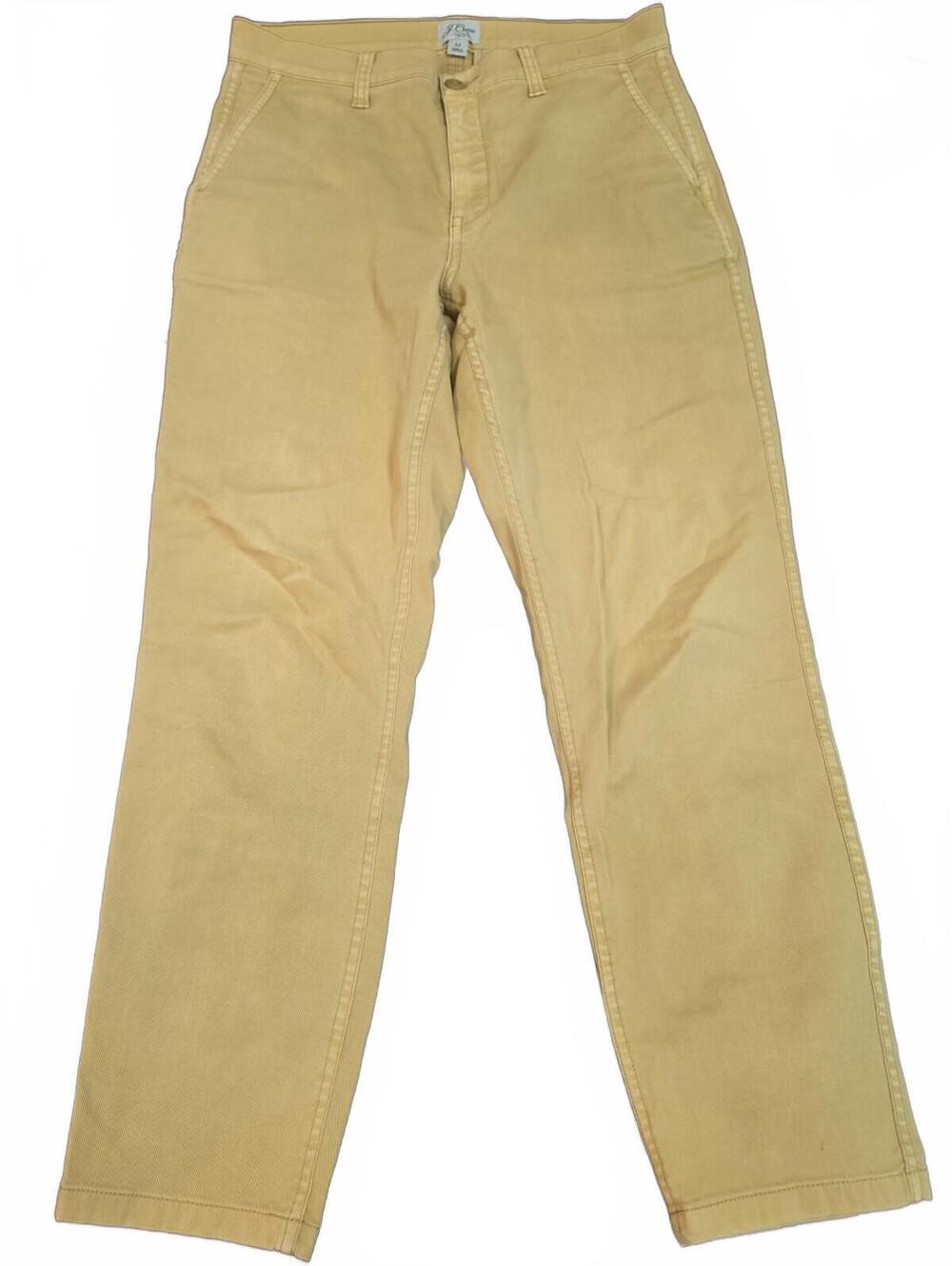 J Crew Vintage Straight Pants Women 27 Slim Stretch Golden Yellow Chino Ankle